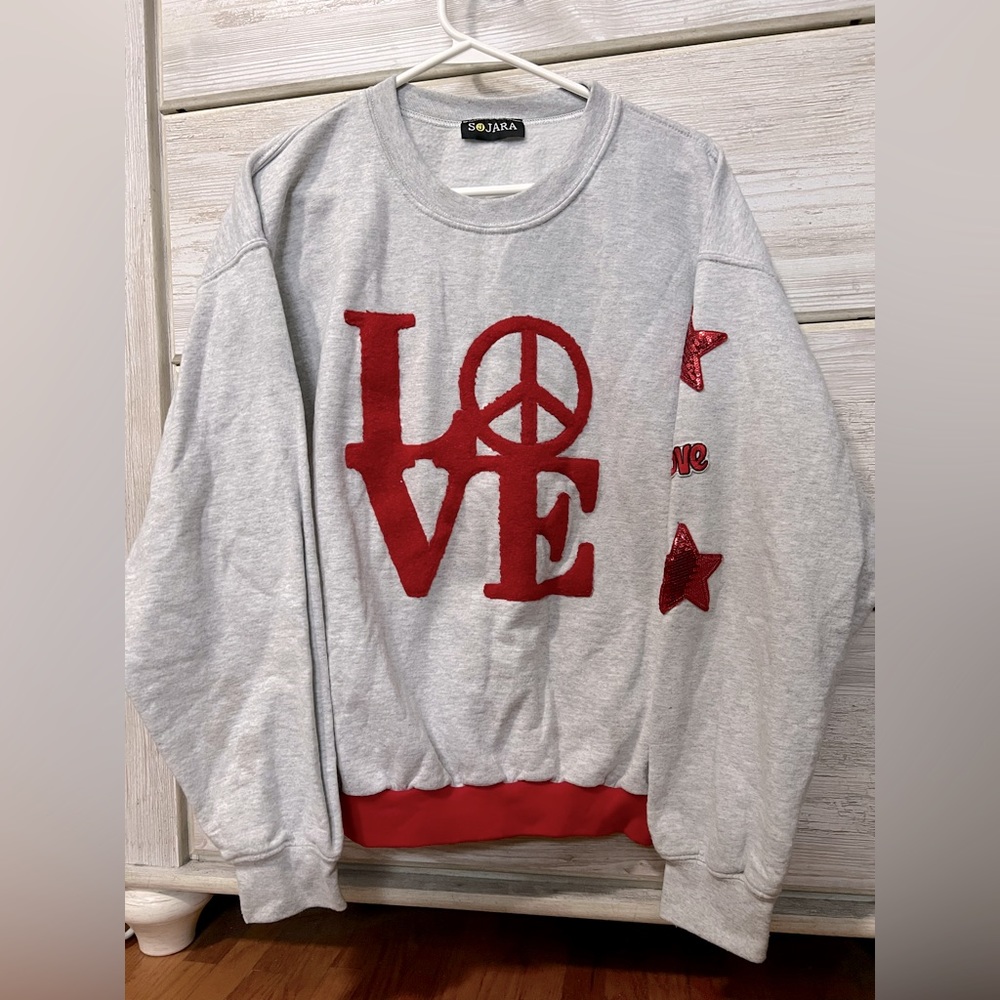 Sojara red love sweatshirt